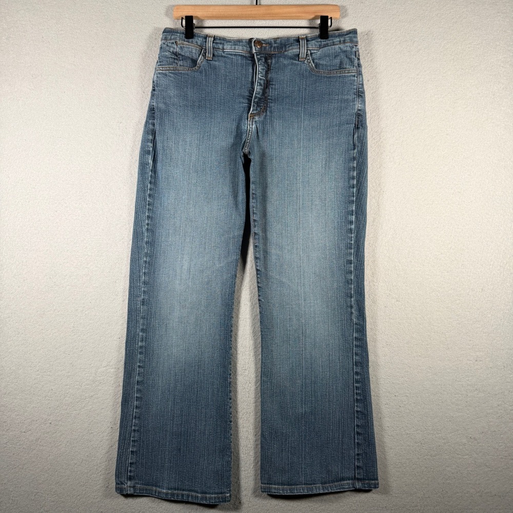 NYDJ Nordstrom Womens Blue Straight Leg Jeans Size 12 Medium Wash USA Made
